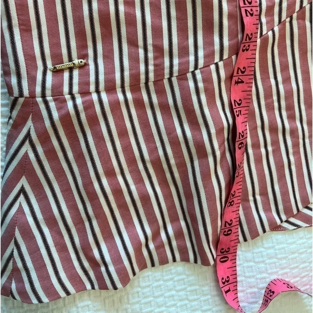 Ted Baker Corn Layered Striped Ruffle Hem Midi Pencil Skirt NWT